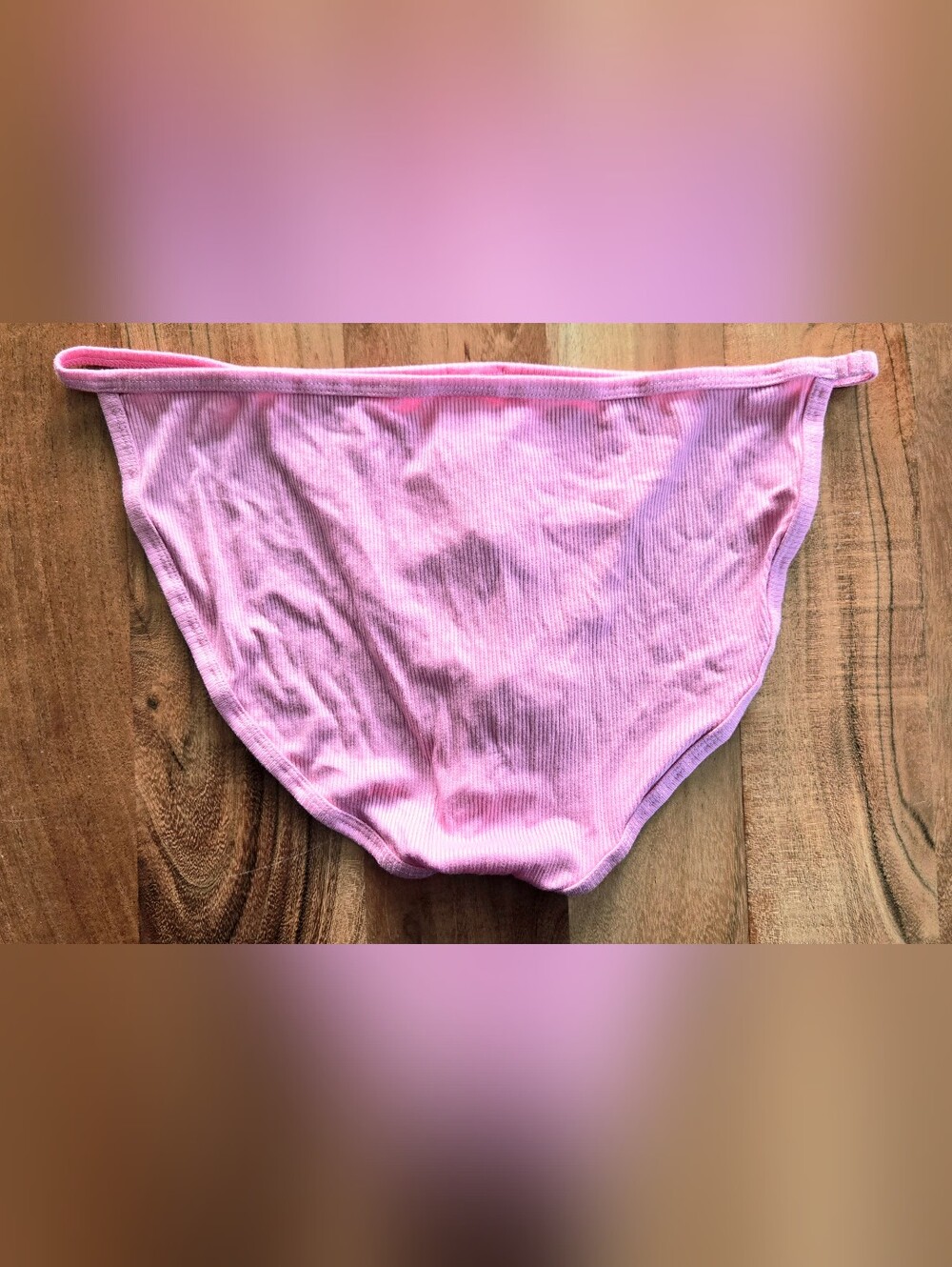 Mens Ribbed Pink String Bikini - Picture 2 of 2